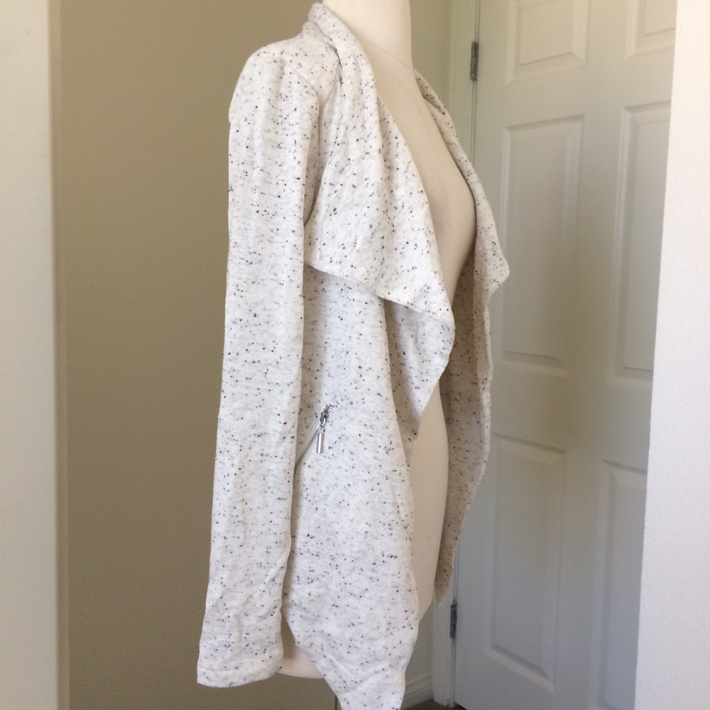 Moto open front asymmetrical cardigan Sz S NWT